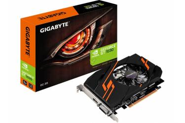 Видеокарта Gigabyte PCI-E GV-N1030OC-2GI nVidia GeForce GT 1030 2048Mb 64bit GDDR5 1265/6008/HDMIx1/HDCP Ret