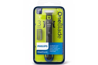 Триммер Philips OneBlade QP2520/20 черный/салатовый (насадок в компл:3шт)