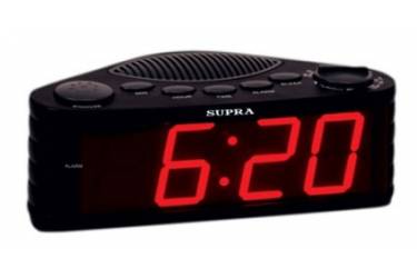 Радиобудильник Supra SA-30FM черный LCD подсв:красная часы:цифровые AM/FM