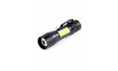 Светодиодный алюминиевый фонарь 3Вт LED+ 3 Вт COB, AA, черный (SBF-104)/360 _Smartvuy