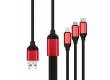 Кабель для зарядки,3-в-1 супертолстый BOLD TYPE C+LIGHTNING+MICROUSB оранж., 3А, TPE, 1 м, Smartbuy 