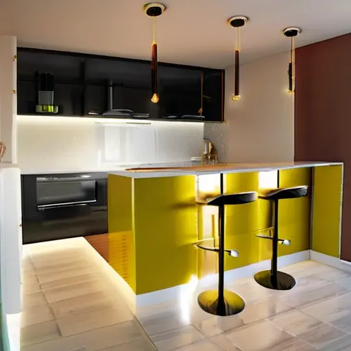 Дизайн интерьера кухни с барной стойкой